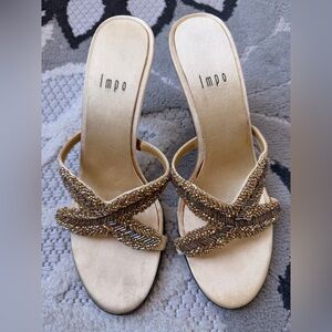 Impo Women's Beaded Tan Heels
